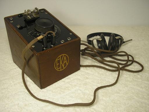 EKA Radio de cristal receptor + Telefunken E.H.333 - 2000 Ohm auriculares